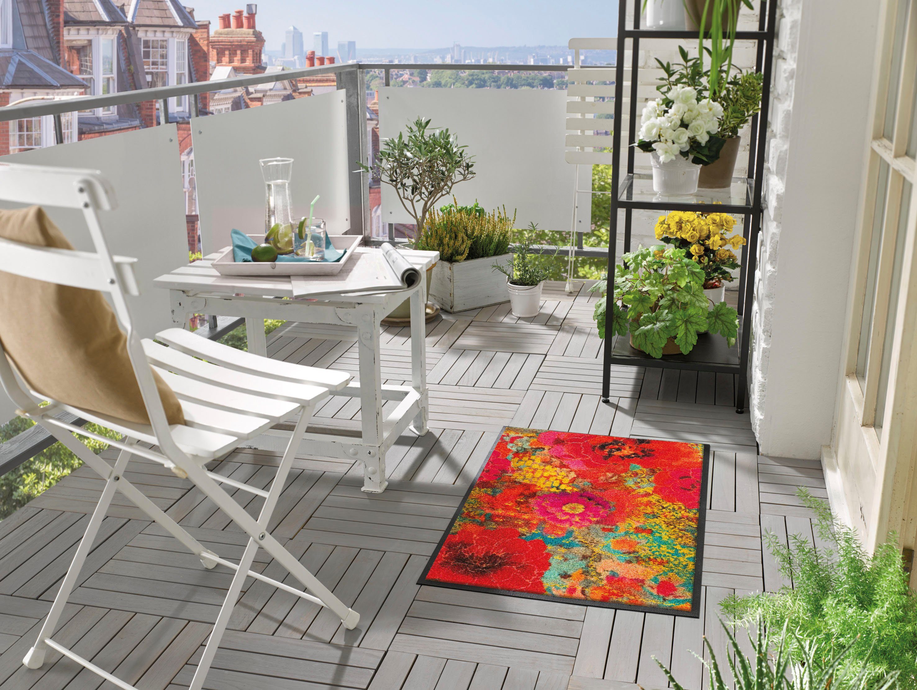 wash+dry by Kleen-Tex Fußmatte Flowerchains, rechteckig günstig online kaufen