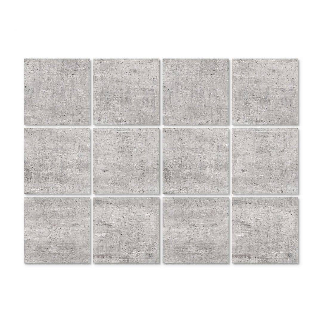 K&L Wall Art Fliesenaufkleber selbstklebend Klebefliese Sticker Beton Steinoptik 12Stk