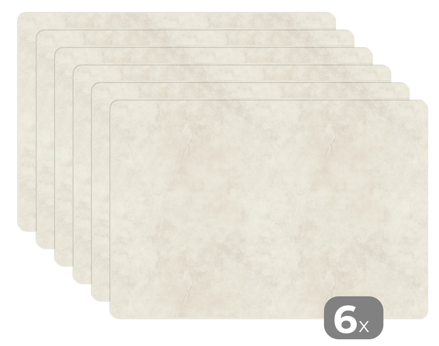 MuchoWow Platzset Creme - Glatt - Beton, (6-St), Platzsets, Tischset, Abwaschbar, Tischsets, Platzdeckchen