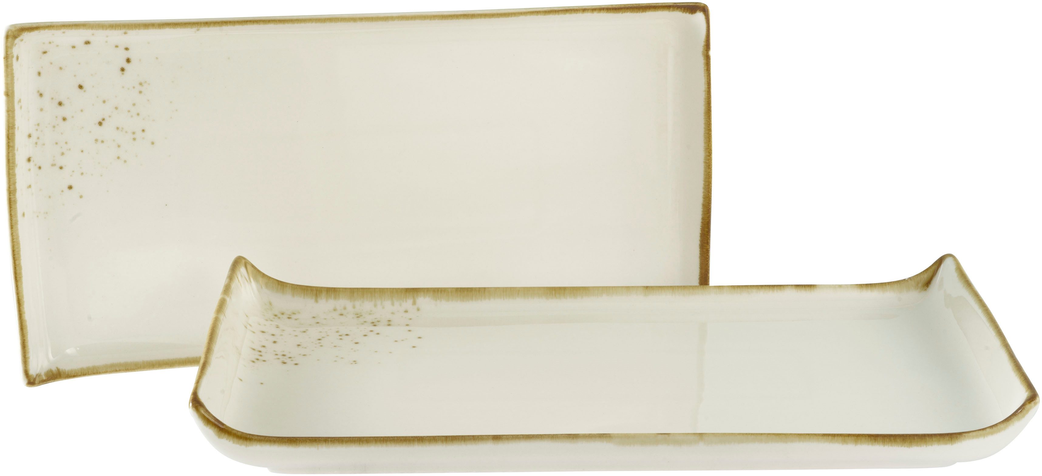 CreaTable Barbecueteller Nature Collection, BBQ Platte 2-tlg., (2 St), Teller Set, Naturverbundenes Design, Einzigartige Oberfläche