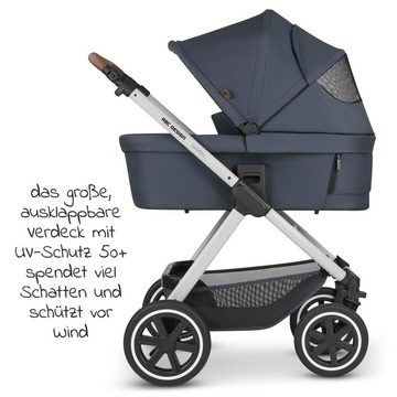 ABC Design Kombi-Kinderwagen Samba - Classic Edition - Lake, Kinderwagen Buggy Set mit Babywanne, Sportsitz, Fußsack, Wickeltasche