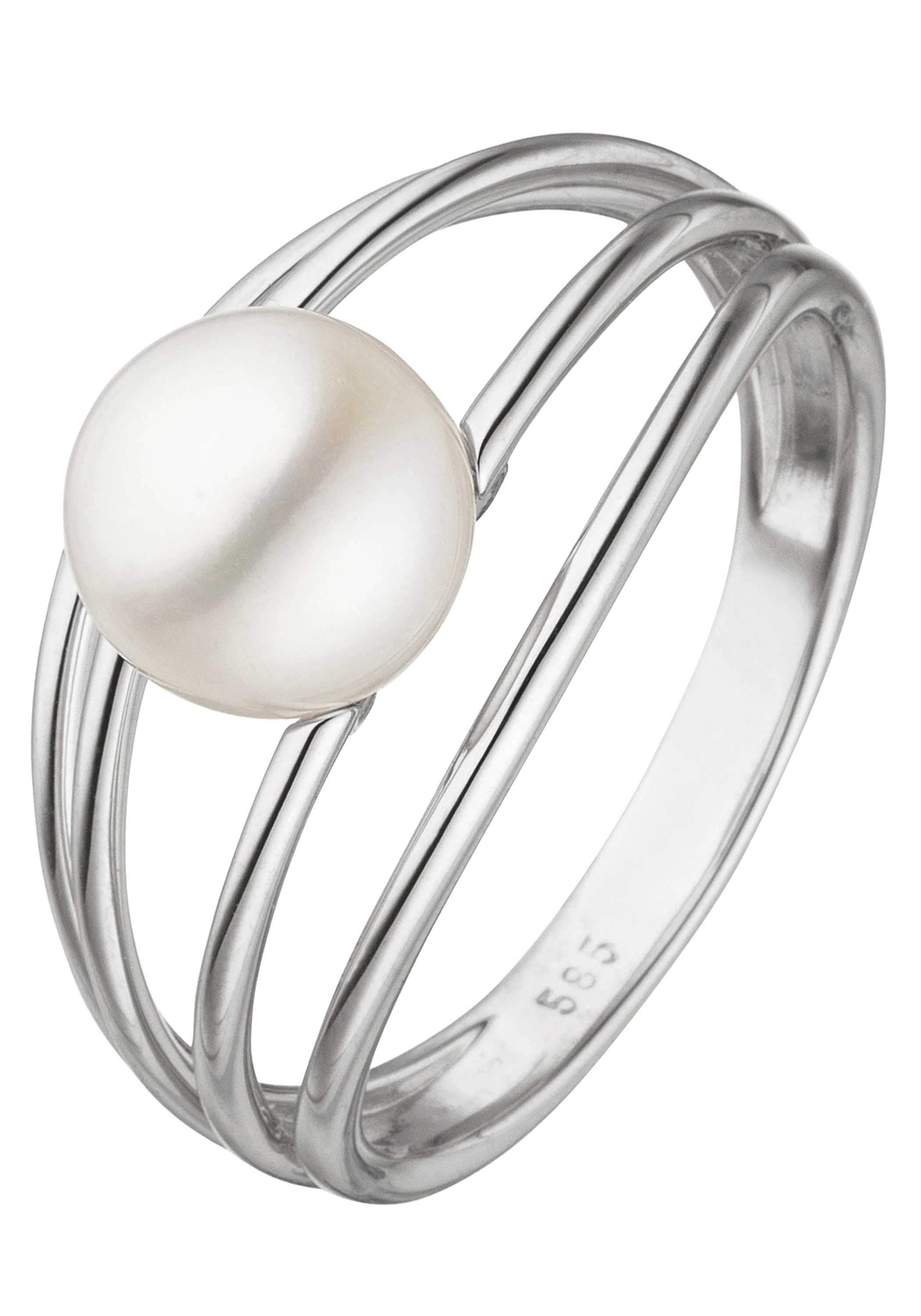 JOBO Perlenring Ring Weißgoldring, 585 Weißgold mit Perle