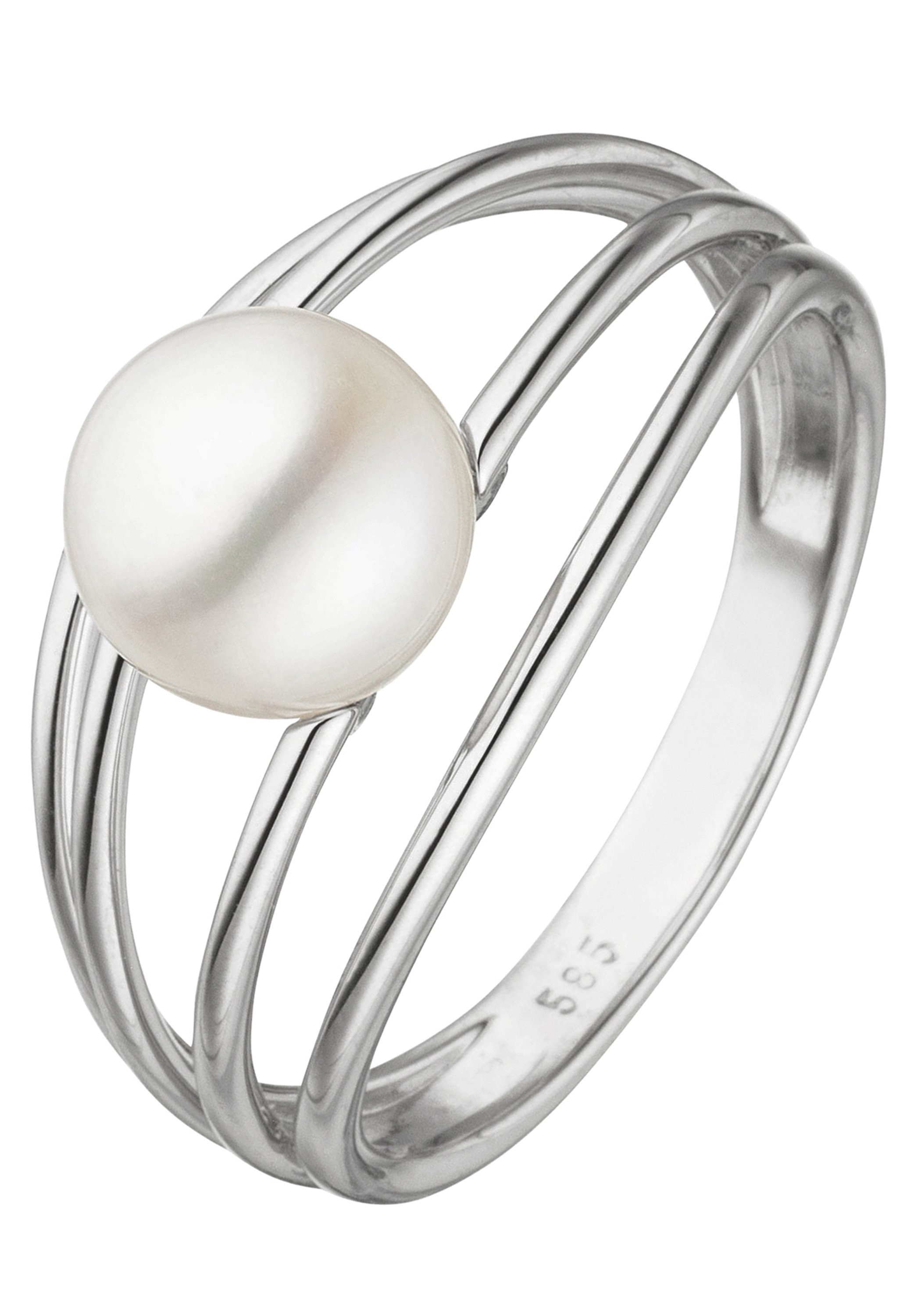 Marke Weißgold 585 JOBO Perlenring, der Juwelierqualität mit JOBO Süßwasser-Zuchtperle,