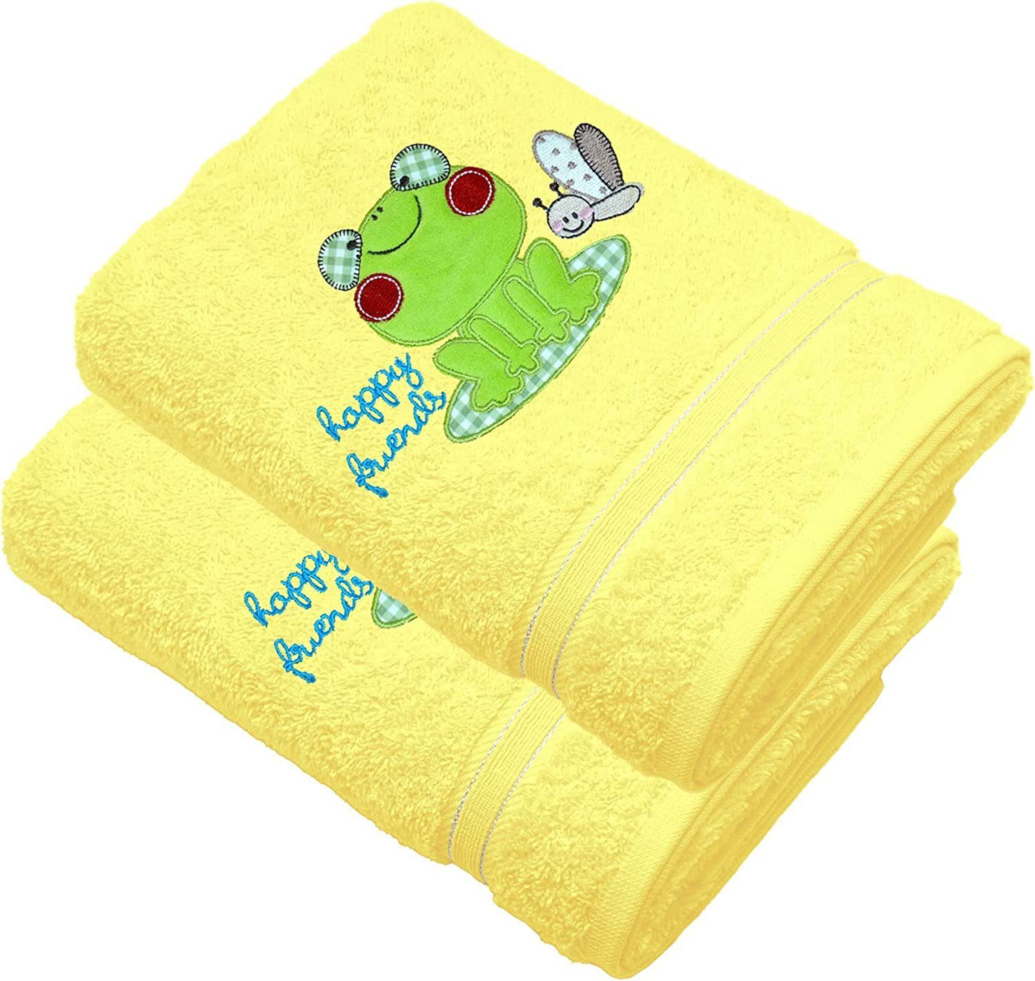 Günstigster Preis Lashuma Neugeborenen-Geschenkset (Set, 2-tlg) Baby Jungen Mädchen gelb Frosch Handtücher u. cm 50x90