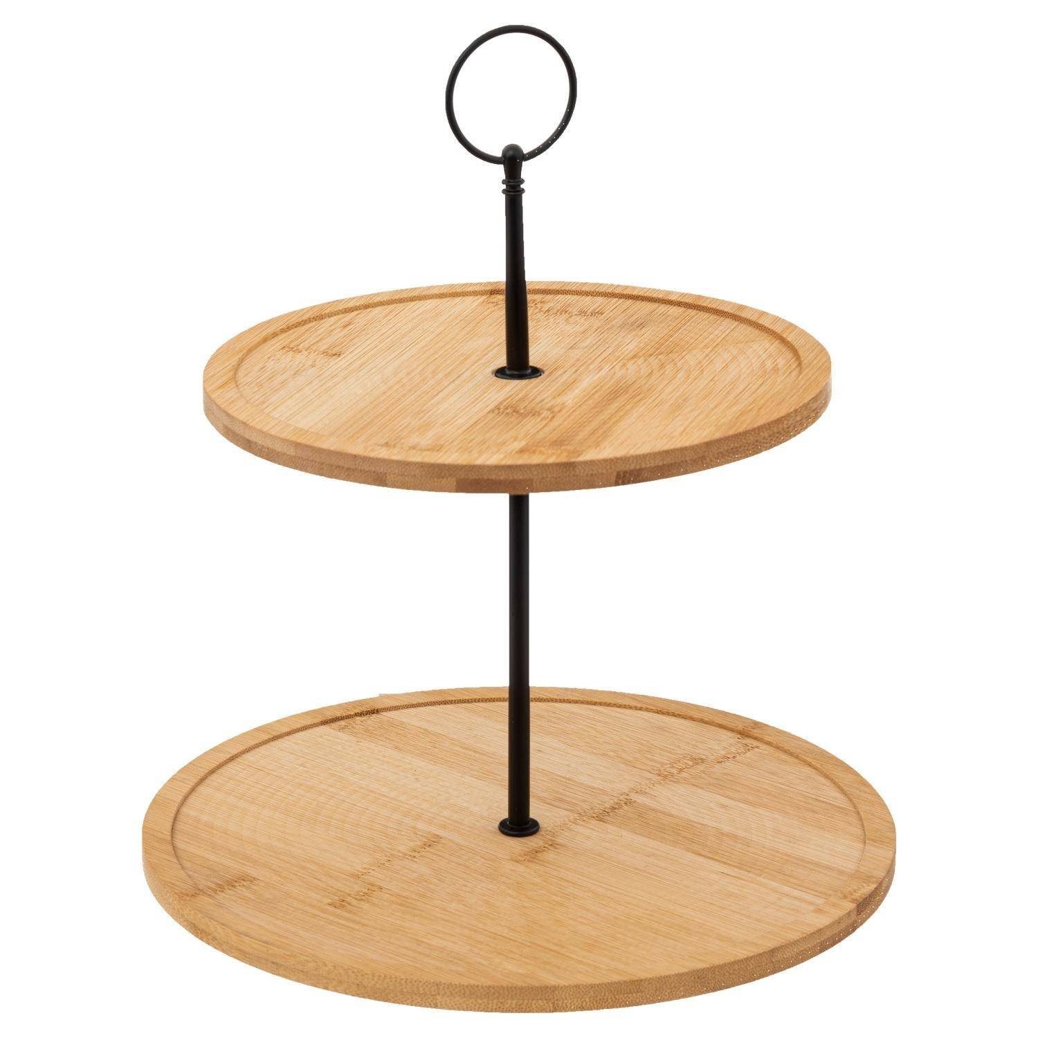 Secret de Gourmet Servierständer Etagere für Kuchen, Bambus, 2 Etagen, H. 30 cm, Bambus, (einzeln, einzeln)