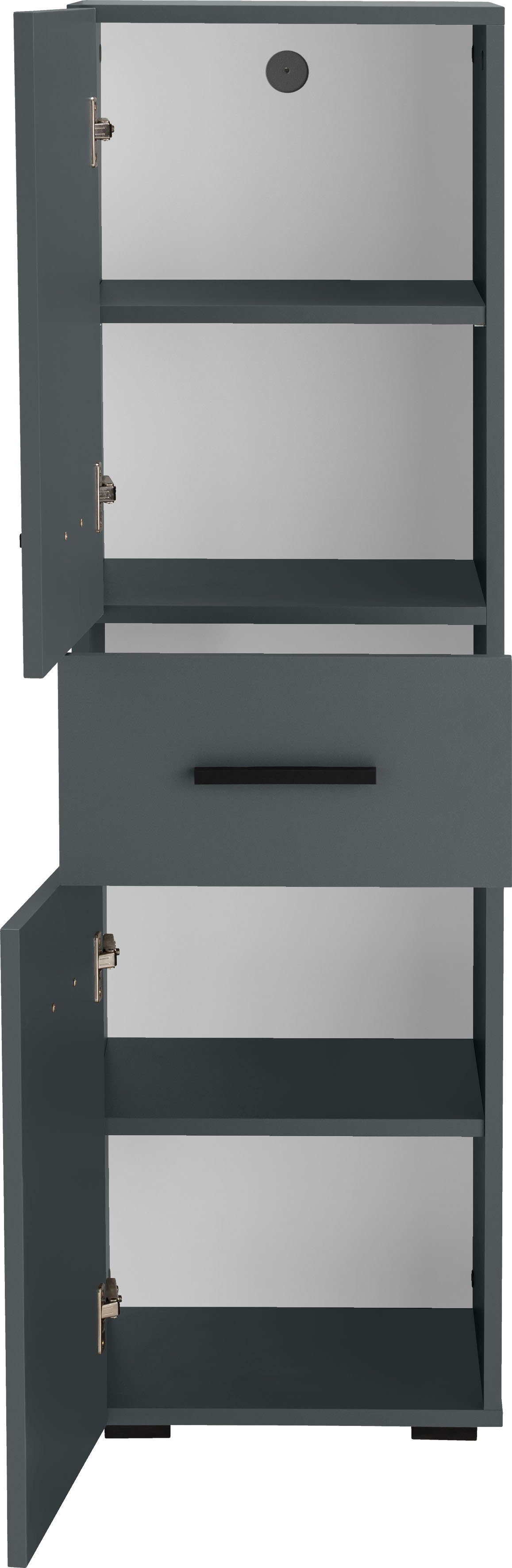 INOSIGN Midischrank Skara verstellbarer Einlegeböden hinter jeder Tür, Breite 38 cm, Höhe 130 cm