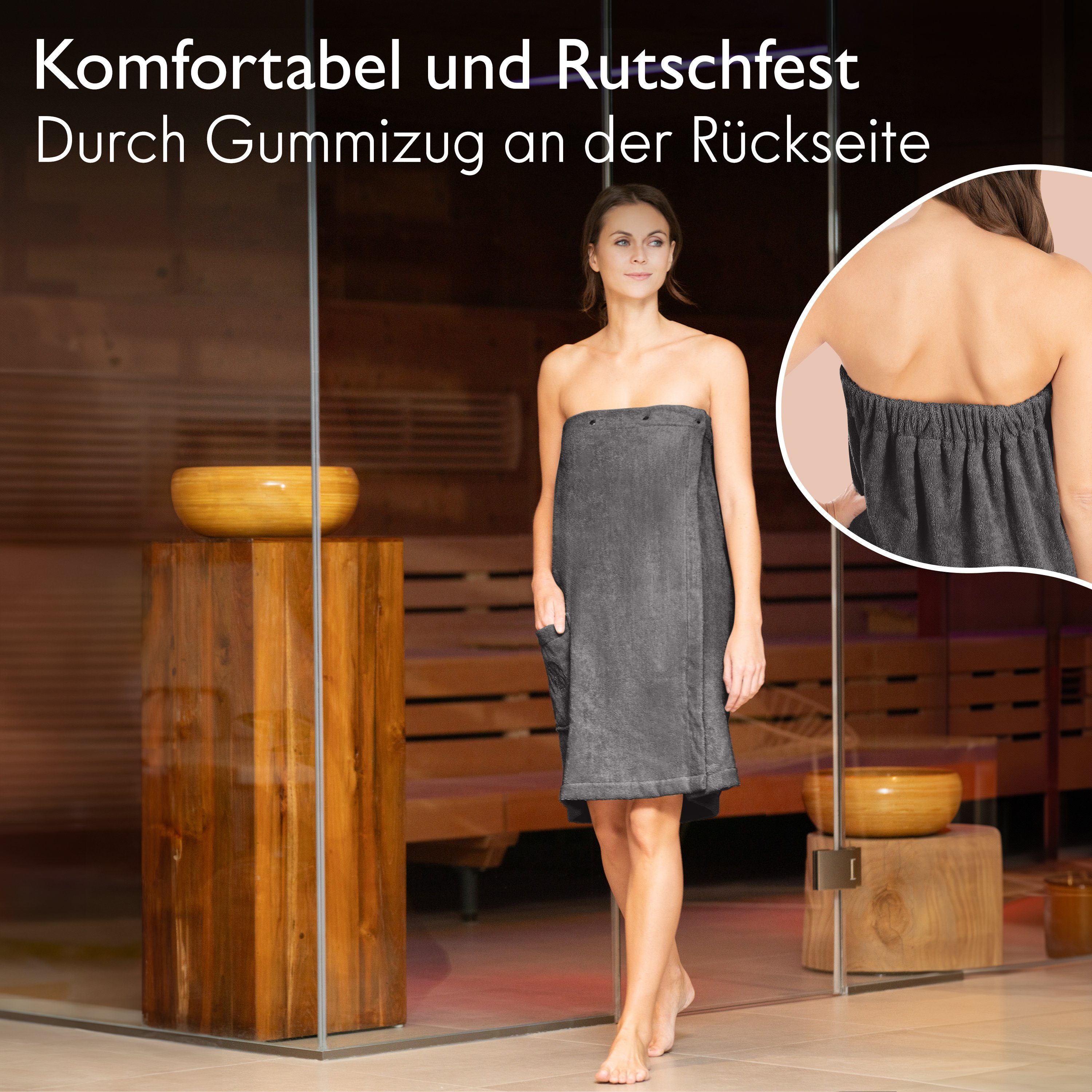 Liebenstein Kilt Samtweicher Saunakilt Damen aus 100% Baumwolle, mit Gummizug – Bild 5 von 5