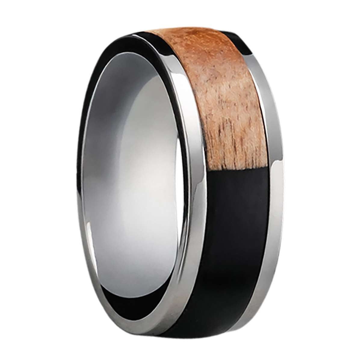 Holzkern Fingerring sumo-koa-titan, Herrenring Sumo Koa/Titan
