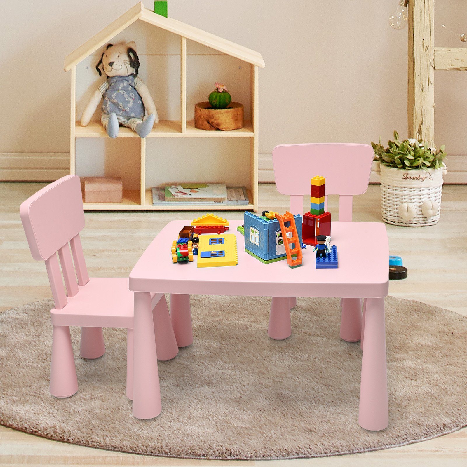 COSTWAY Kindersitzgruppe 3 TLG. Kindermöbel, (Kindertisch günstig online kaufen