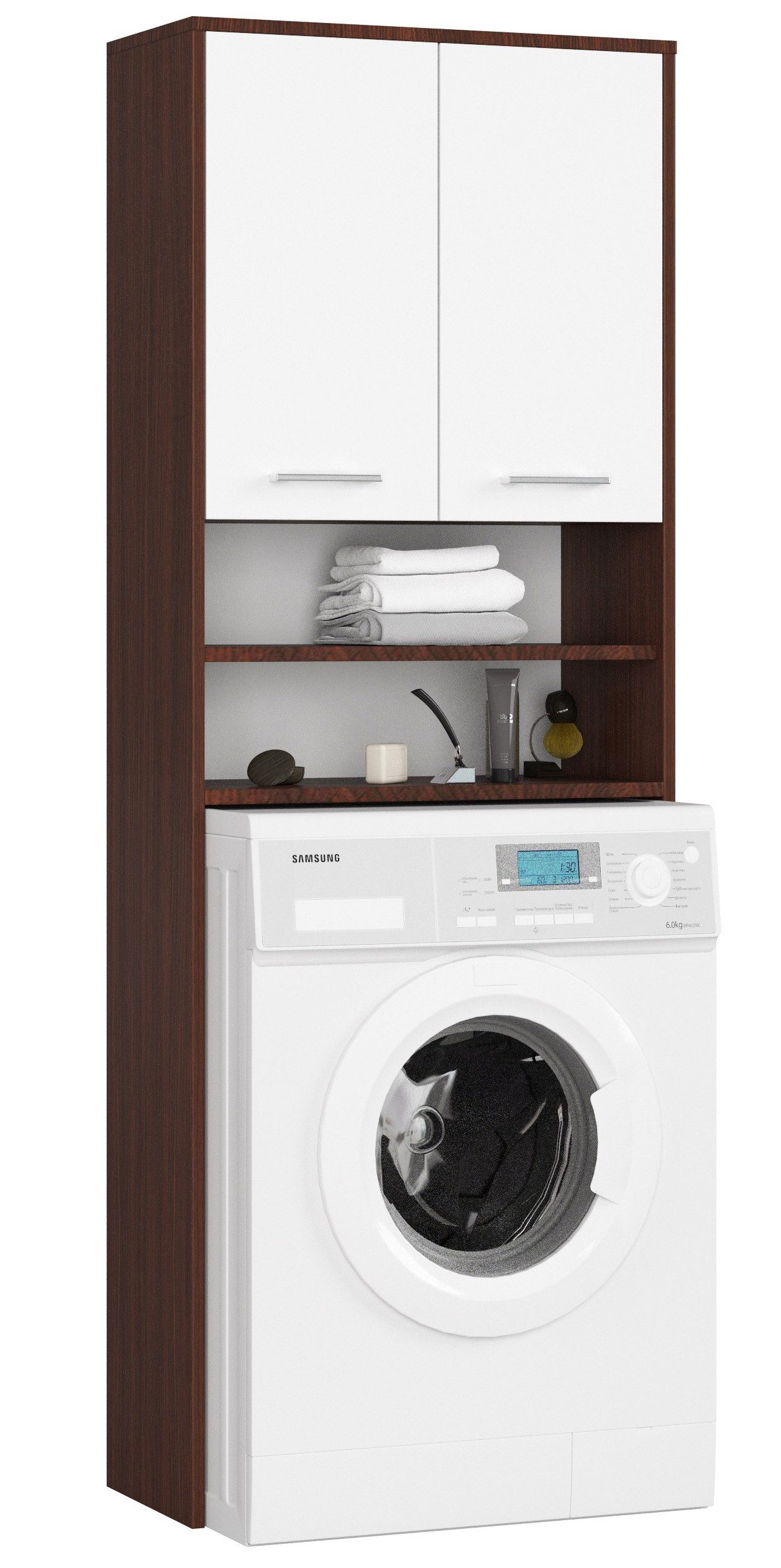 Raumhirsch Furniture Waschmaschinenumbauschrank mit zwei Türen, 64 × 30 × 180 cm