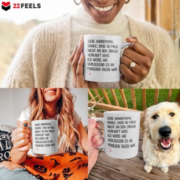 22Feels Tasse Beste Hundemama Frauchen Geschenk Hundeliebe Welpe Kaffeetasse Hund, Keramik, Made in Germany, Spülmaschinenfest