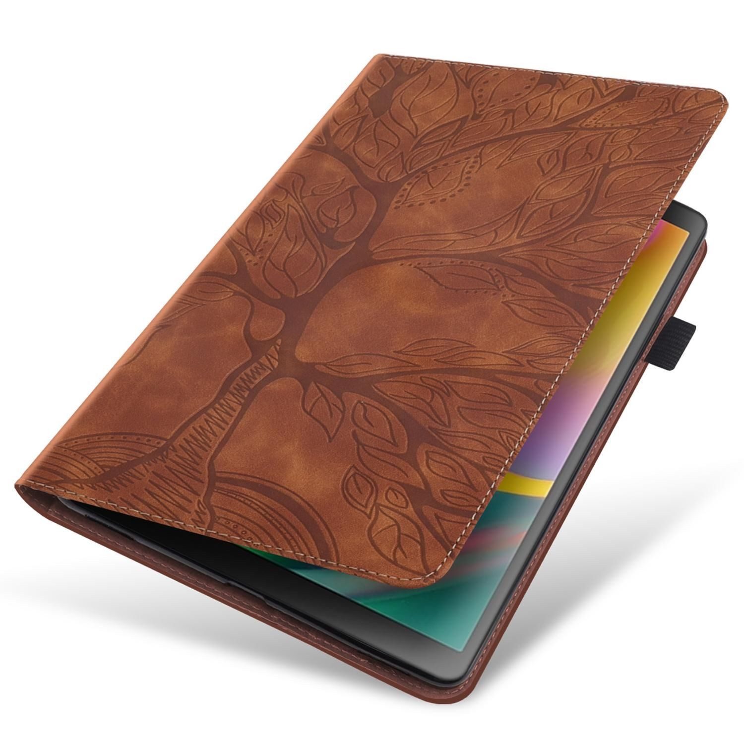 Wigento Tablet-Hülle Für Samsung Galaxy Tab S11 aufstellbare Baum Kunstleder Tasche Braun, Baum Design Hülle mit Standfunktion und Kratzschutz – Bild 4 von 5