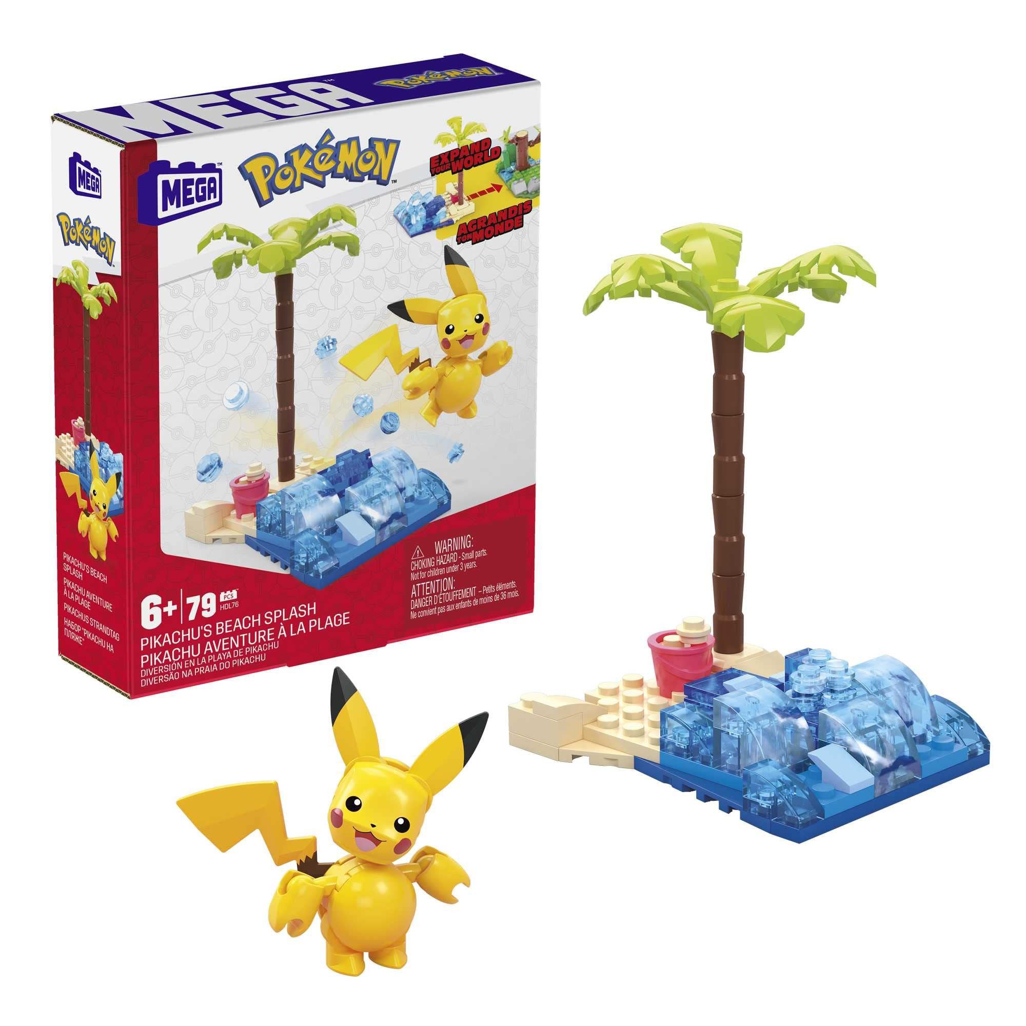 MEGA MEGA Pokémon Pikachus Strandtag HDL76 Konstruktions-Spielset, (79 St), Bau- und Konstruktionsset aus Pokémon
