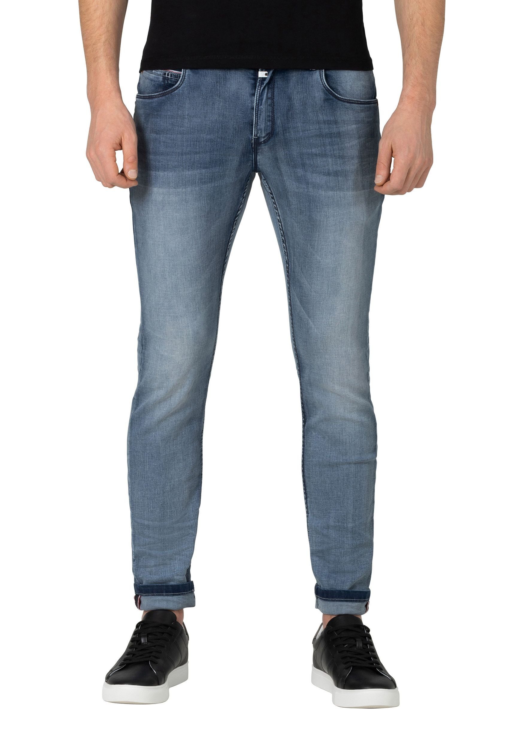 TIMEZONE Slim-fit-Jeans Slim Fit Jeans Denim SCOTTTZ für Baumwolle unifarben elastisch Reißverschluss casual-Style