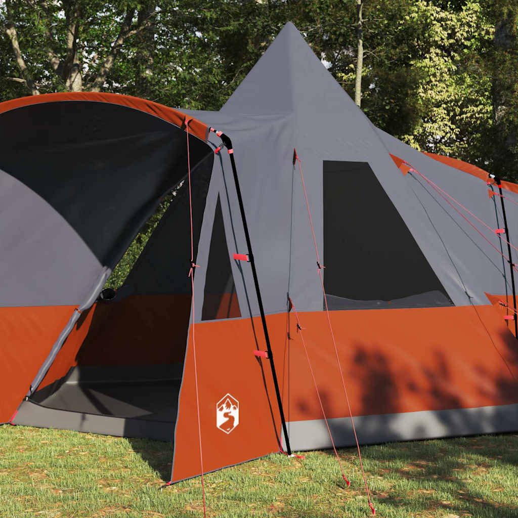 vidaXL Tipi-Zelt Teepee Zelt für 8 Personen Grau und Orange 720 x 465 x 295 cm, (1 tlg)