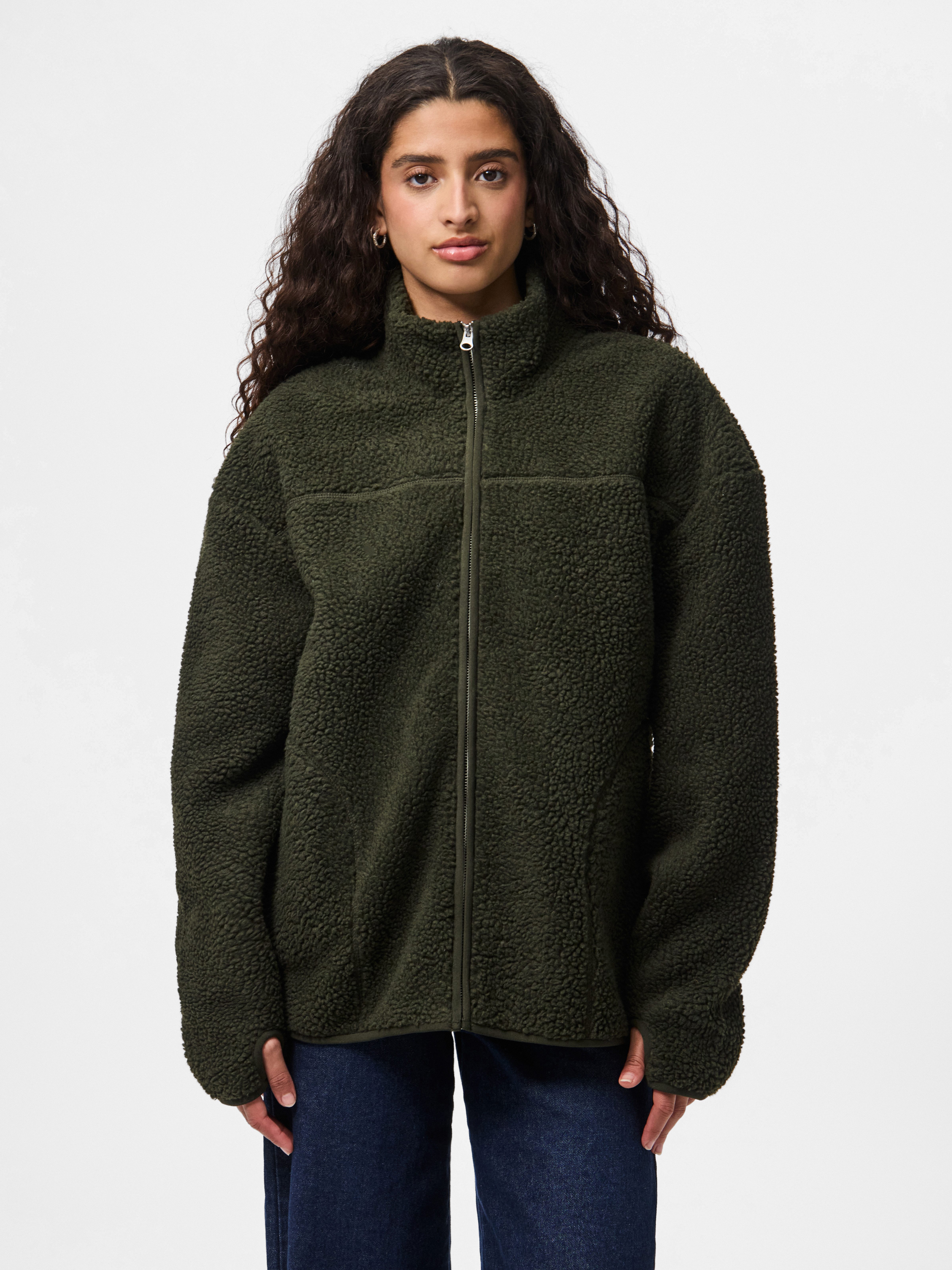 pieces Plüschjacke PCSADIA LS TEDDY JACKET NOOS BC Kunstfaser