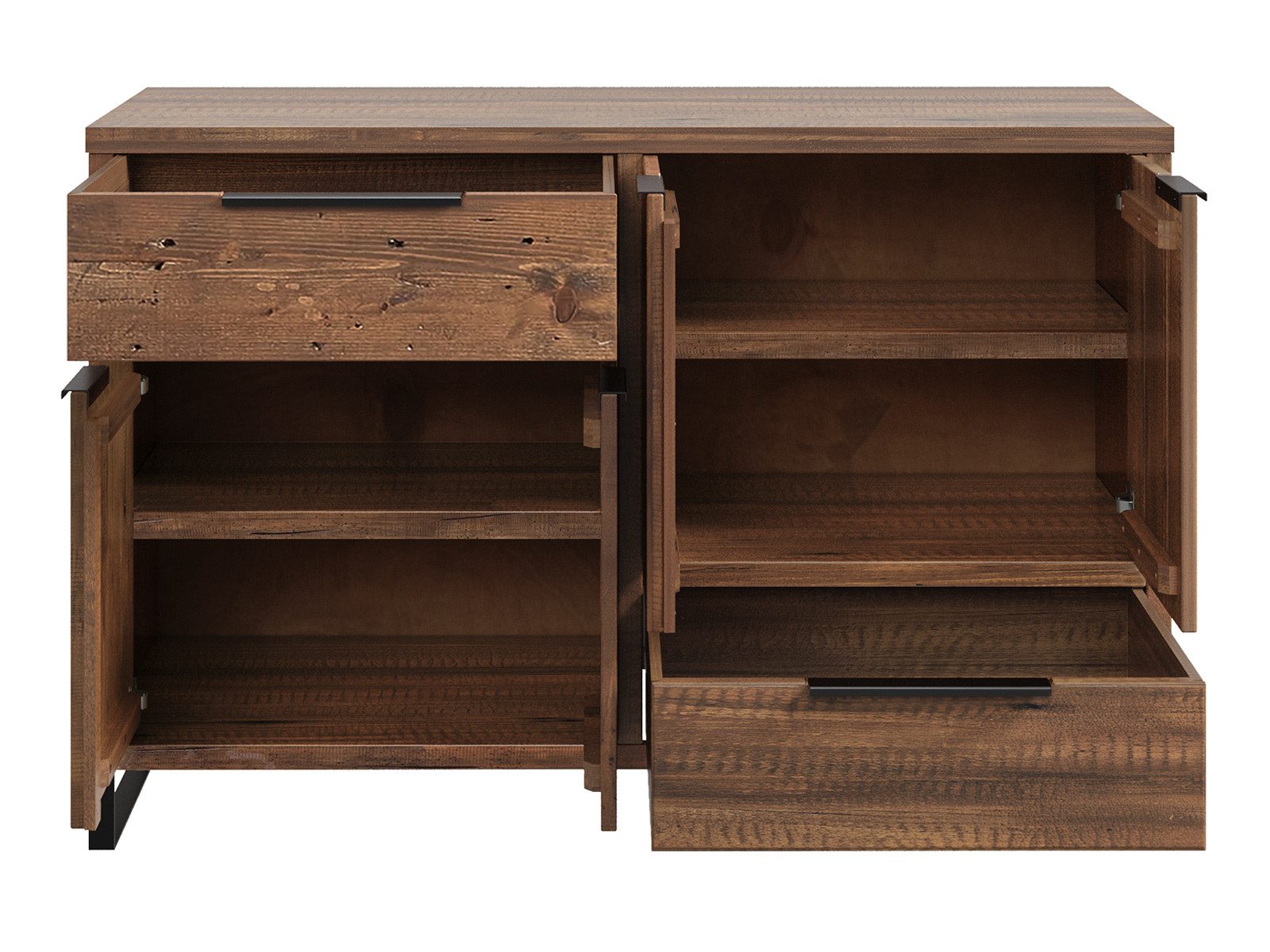 massivum Sideboard Sydney 126cm pinie rustikal Kommode Wohnzimmer Massivholz (13 St)