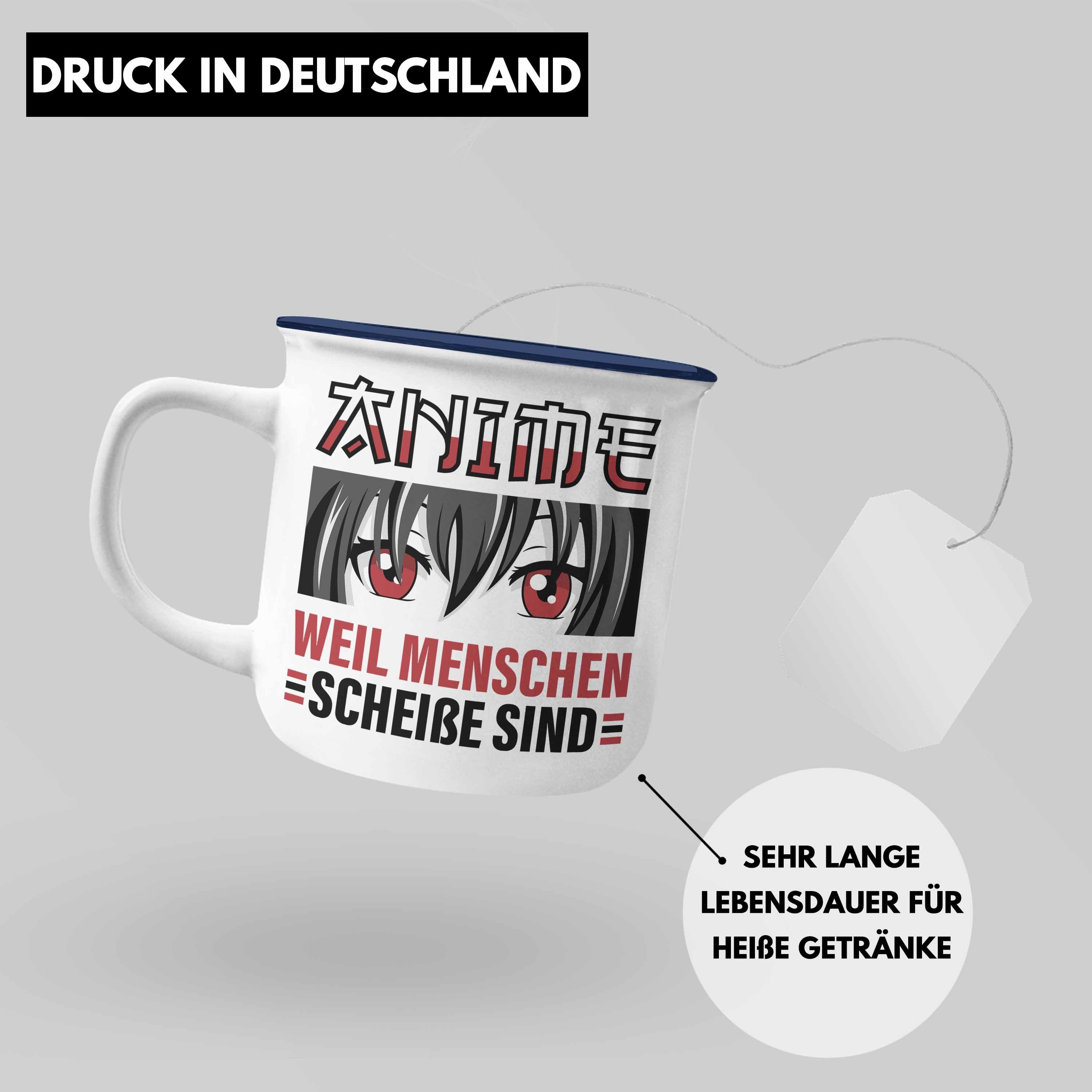 - Blau Trendation Anime Tasse KaffeeEmaille Geschenk Spruch Emaille Thermotasse Trendation Tasse