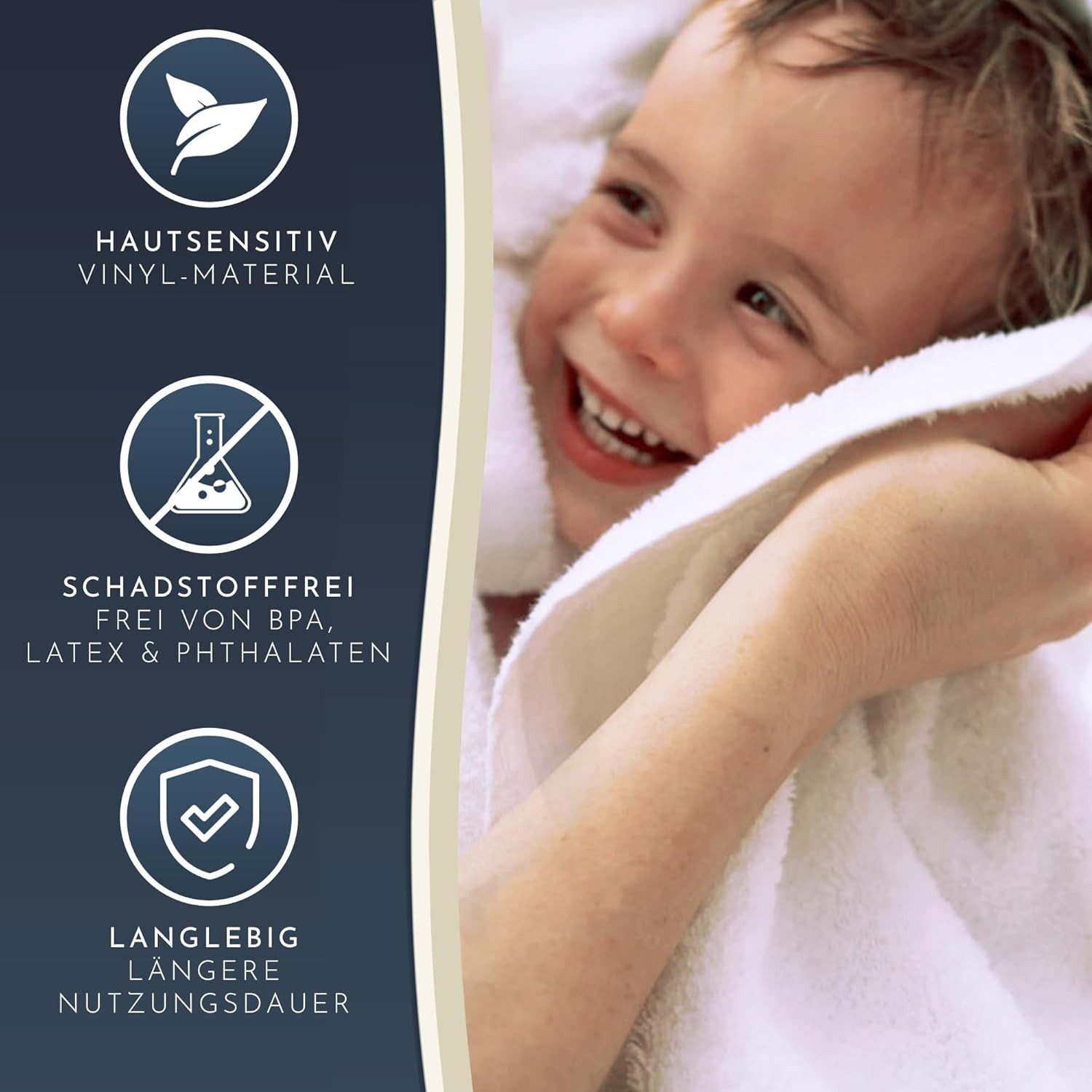 Homerella Duschmatte rutschfest Kinder - 100% BPA frei Inkl. 2 Haken zum Aufhängen 53x53cm, Antirutschmatte Dusche Baby hautintensiv & schimmelresistent, - Dusc – Bild 5 von 5