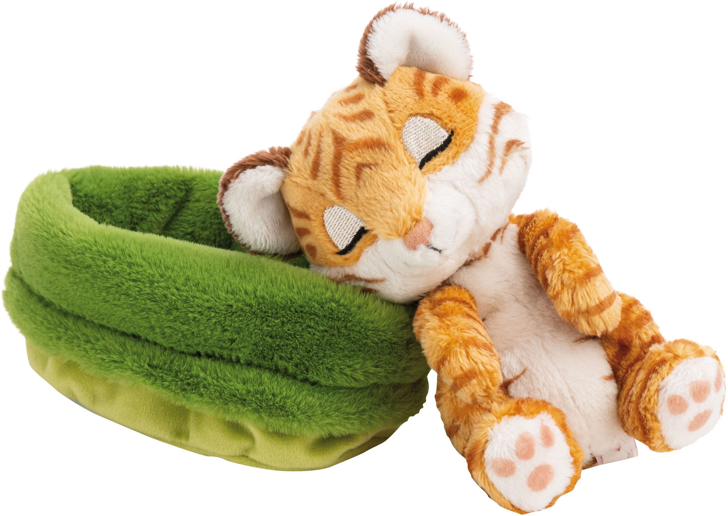 Nici Kuscheltier Sleeping Pets, Tiger, 12 cm, im Körbchen