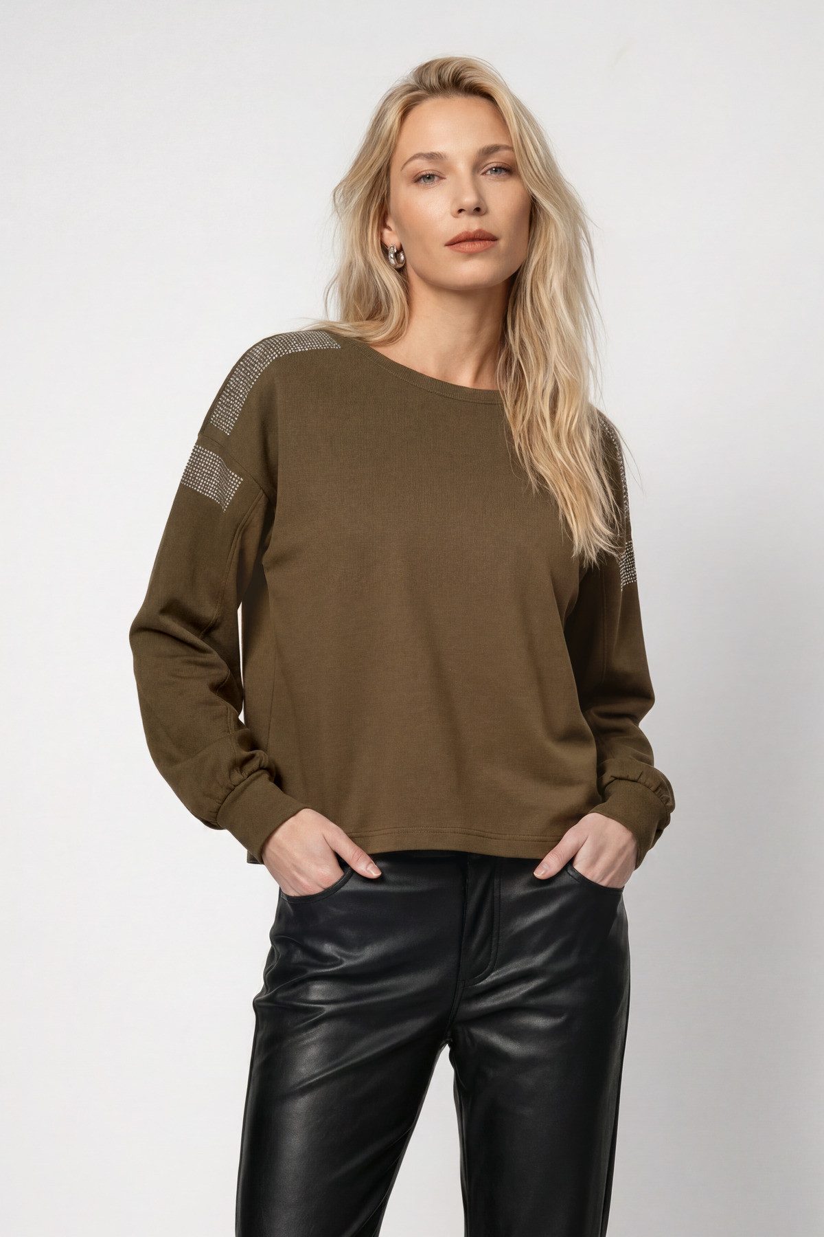 Monari Sweatshirt Sweatshirt Schmuck Regular fit mit Strassdetails