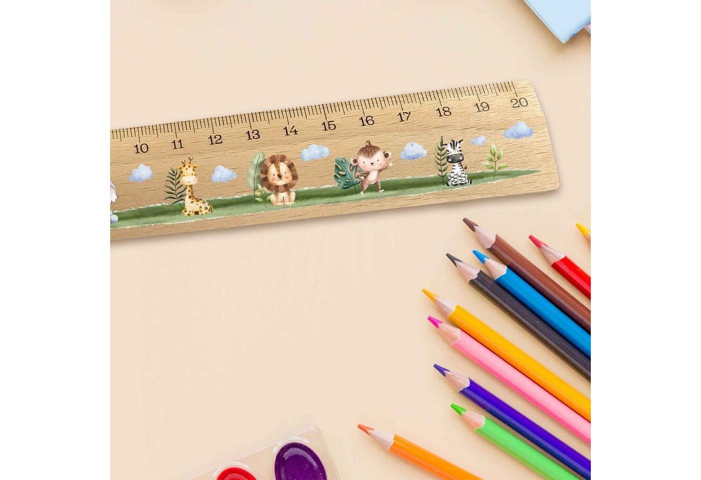 Thumbnail - GRAVURZEILE Lineal im Tiere Design - zur Einschulung - für Kinder -, Geschenk für die Schule