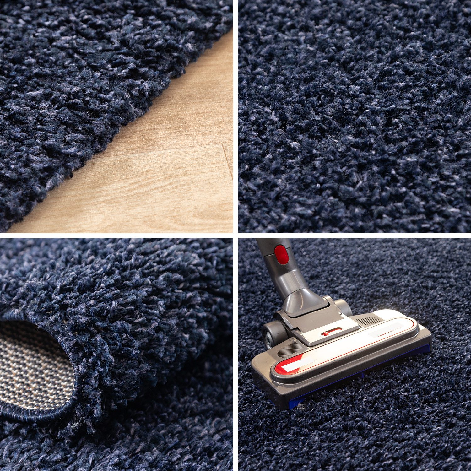 Carpettex Hochflor-Teppich Unicolor - Einfarbig, Rund, Höhe: 30 mm, Einfarbig Shaggy Teppich Wohnzimmer Langflor versch. farben und größen