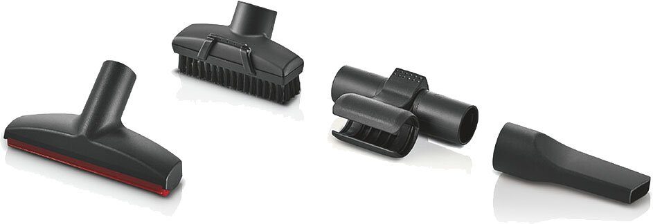 BOSCH Bodenstaubsauger Serie 6 BGC41X36, ideal für Allergiker, Hygiene-Filter, leise, 700 W, beutellos, 10 Jahre Motorgarantie, Hartbodendüse, XXL-Polsterdüse, blau