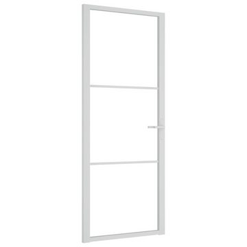 vidaXL Zimmertür Innentür 83x201,5 cm Weiß ESG-Glas und Aluminium Zimmertür Glastür