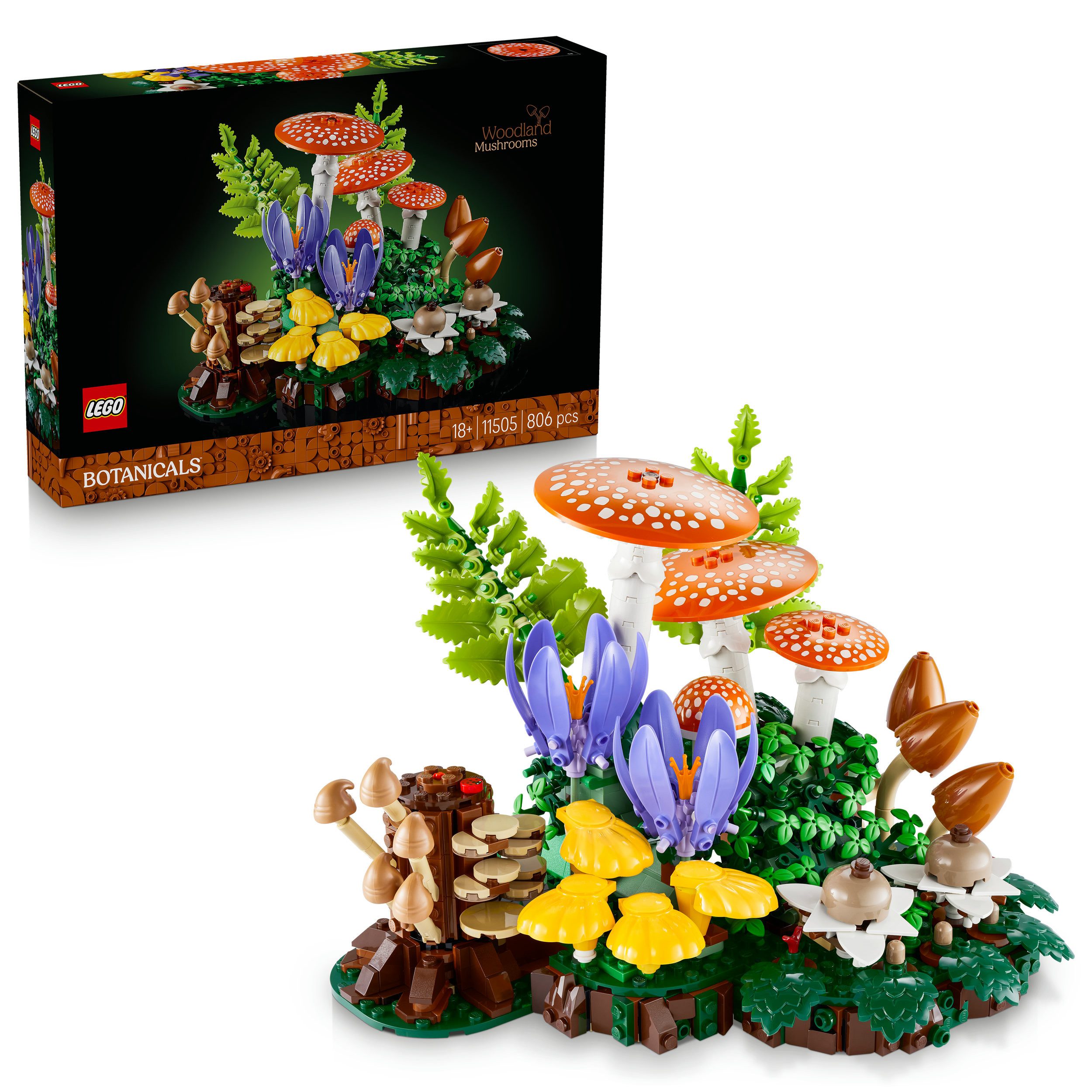 LEGO® Waldpilze (11505), LEGO Botanicals Konstruktionsspielsteine, (806 St), Made in Europe