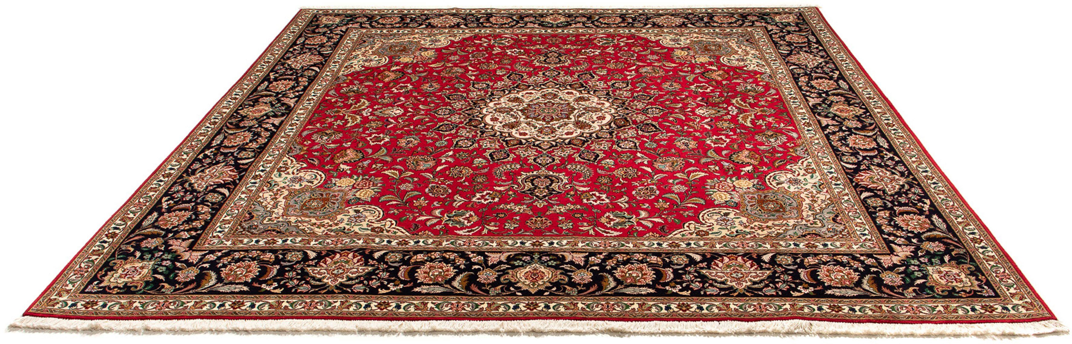 Orientteppich Perser - Täbriz - Royal quadratisch - 251 x 251 cm - rot, morgenland, quadratisch, Höhe: 7 mm, Wohnzimmer, Handgeknüpft, Einzelstück mit Zertifikat