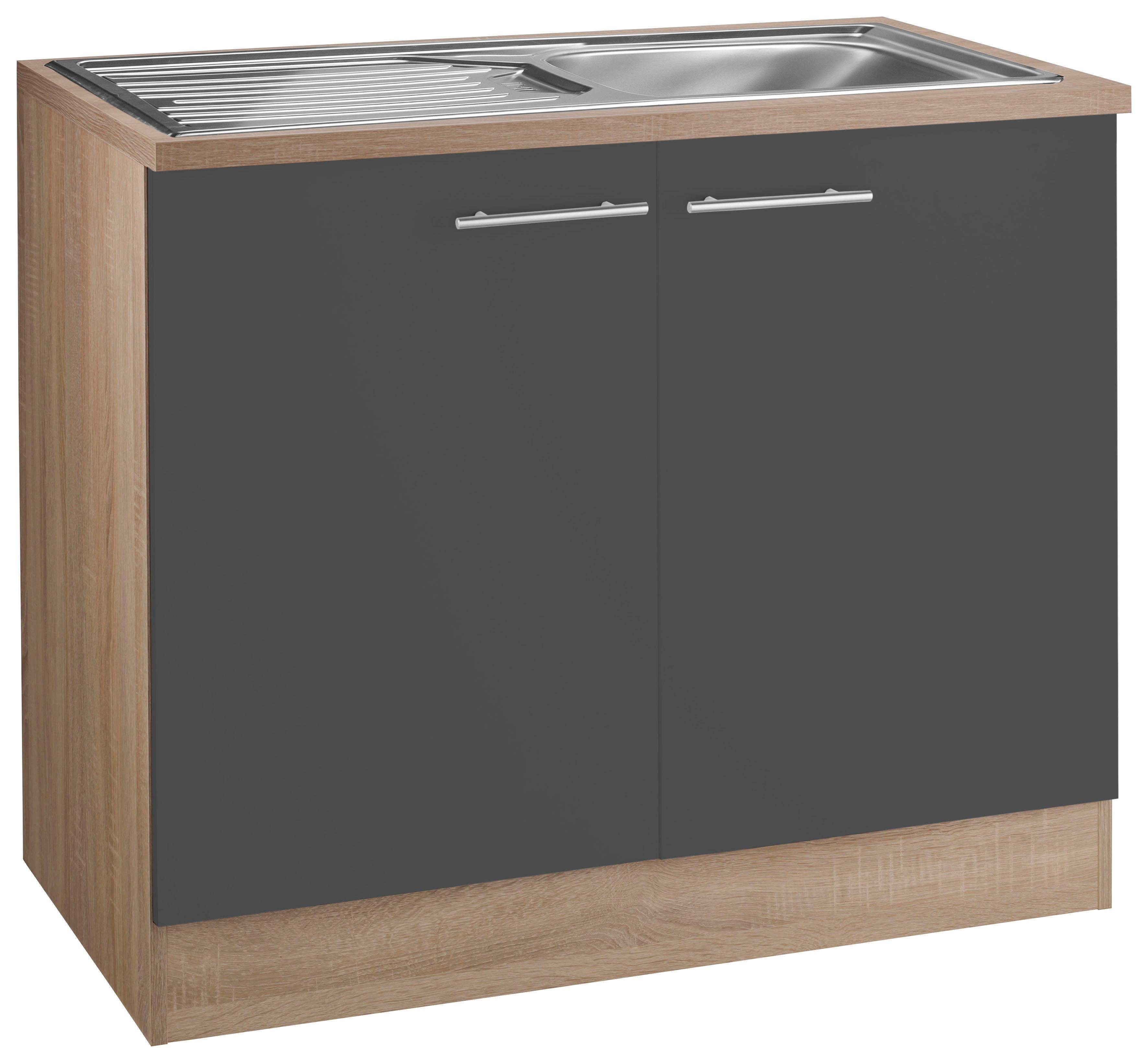 OPTIFIT Spülenschrank Kalmar, Breite 100 cm anthrazit | Spülenschränke