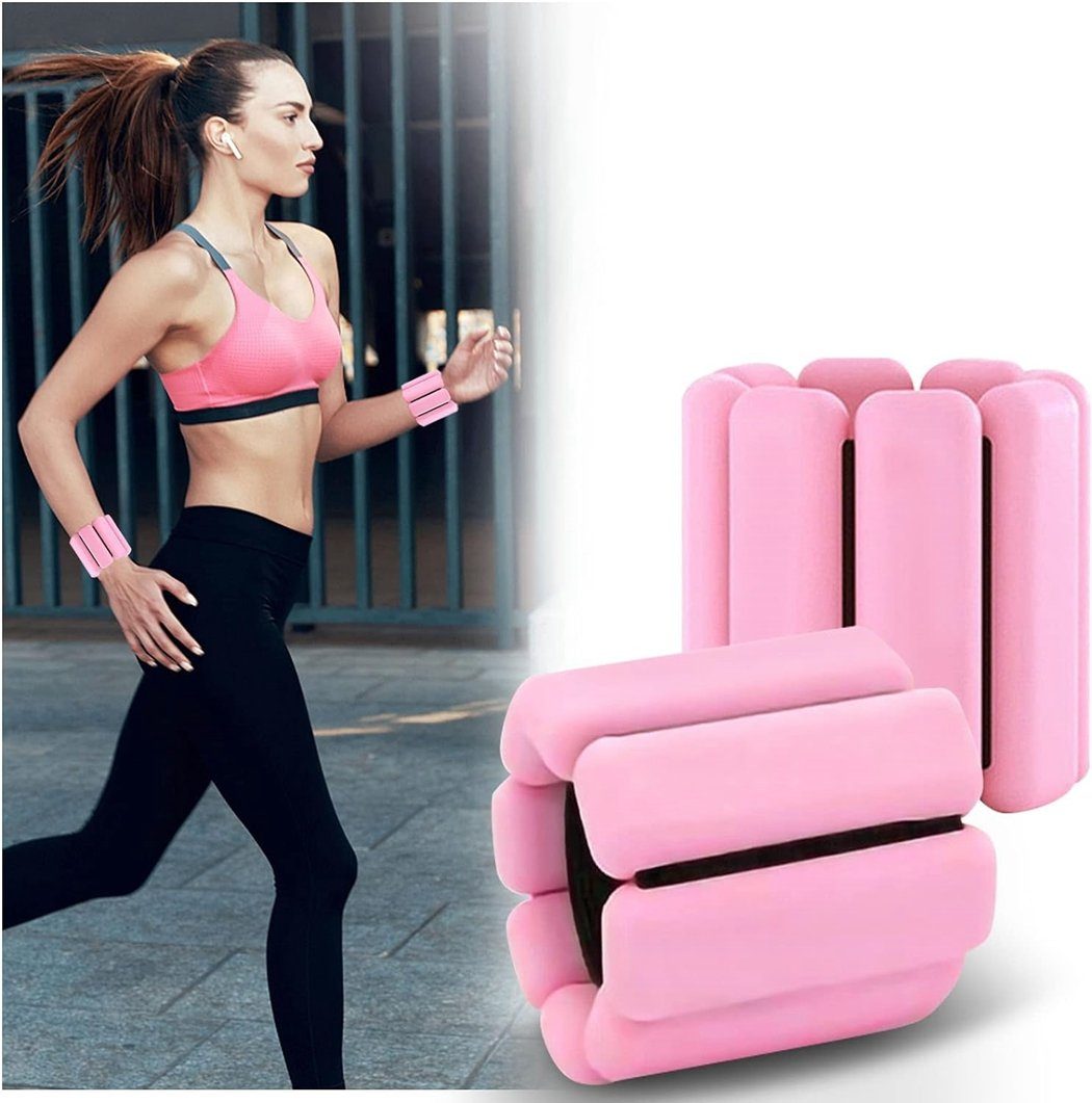 TUABUR Gewichtsmanschette Gewichtsarmbänder, verstellbares Handgelenkgewichtsset für Frauen pink