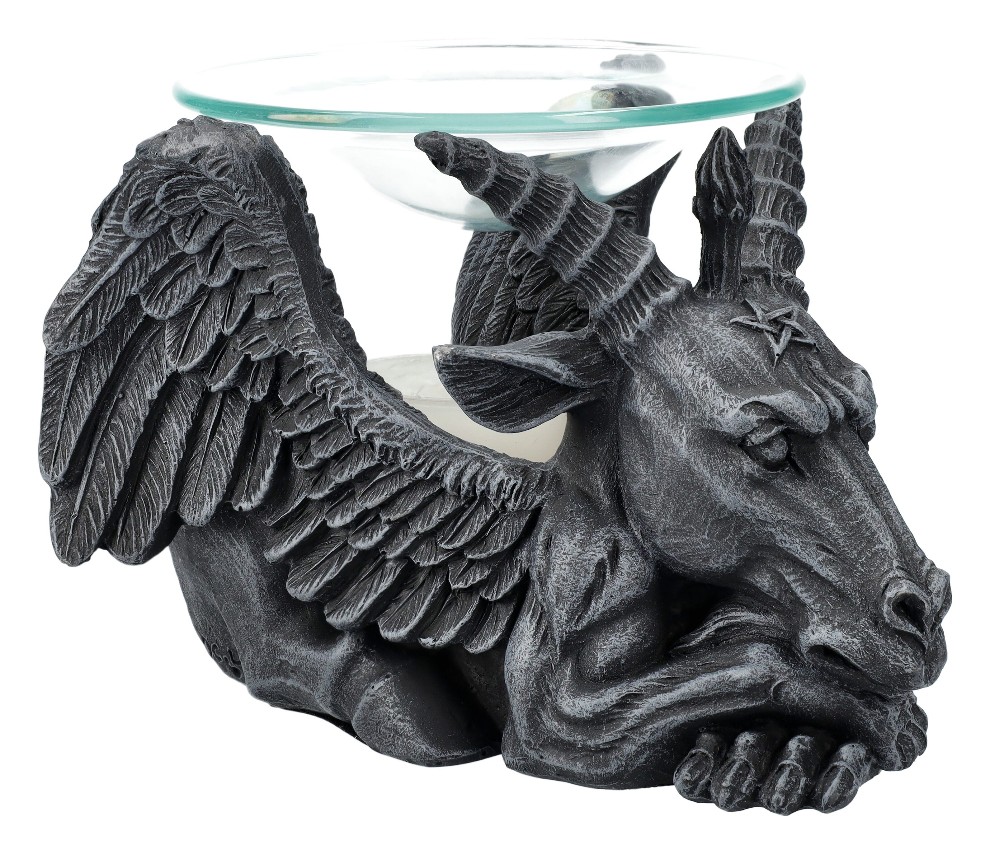 Figuren Shop GmbH Duftlampe Duftlampe - Baphomet - Gothic Dekoration Raumduft Teelichthalter Deko