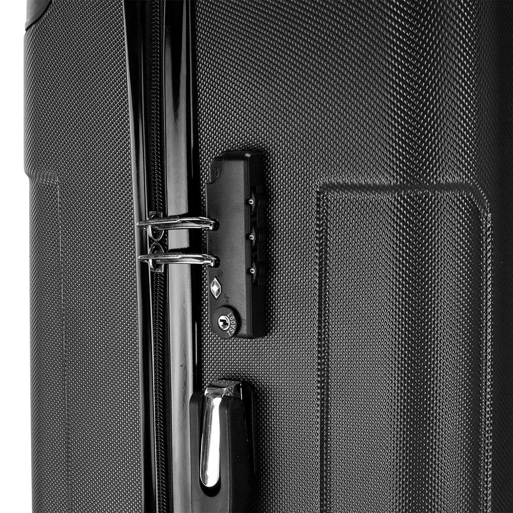 Trolley Schwarz Trolleyset Koffer, VINGLI Reisekoffer 1 3 ABS tragbarer in