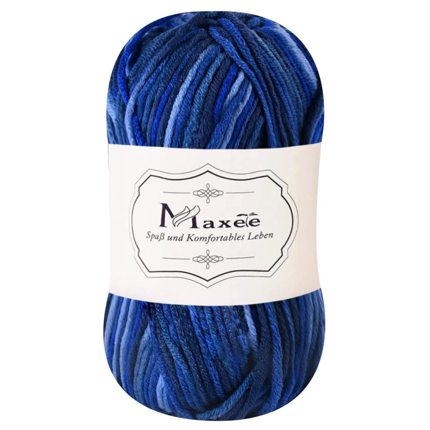 LuxusKollektion Häkelnadeln Handstrickgarn Farbverlauf Acryl 50g Meerblau, 1 St.