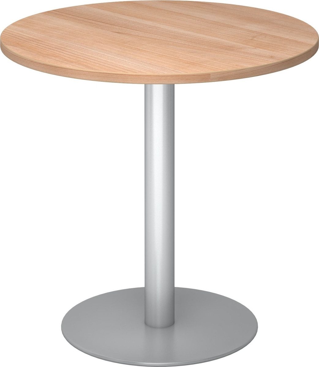 Konferenztisch Besprechungstisch 80cm Nussbaum/silber