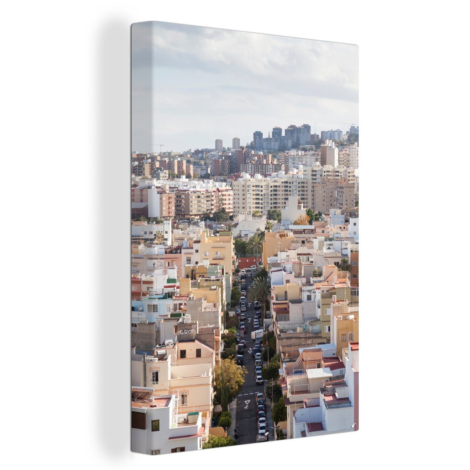 OneMillionCanvasses® Leinwandbild Luftaufnahme von Santa Cruz in Spanien auf den Kanarischen Inseln, (1 St), Leinwandbild fertig bespannt inkl. Zackenaufhänger, Gemälde, 20x30 cm
