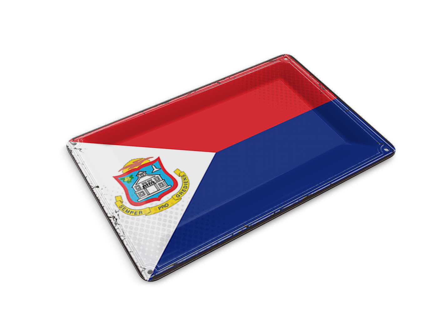 Femer GmbH Postkarte Flagge Sint Maartens 14x10cm Retro Sint Maarten, unfrankiert