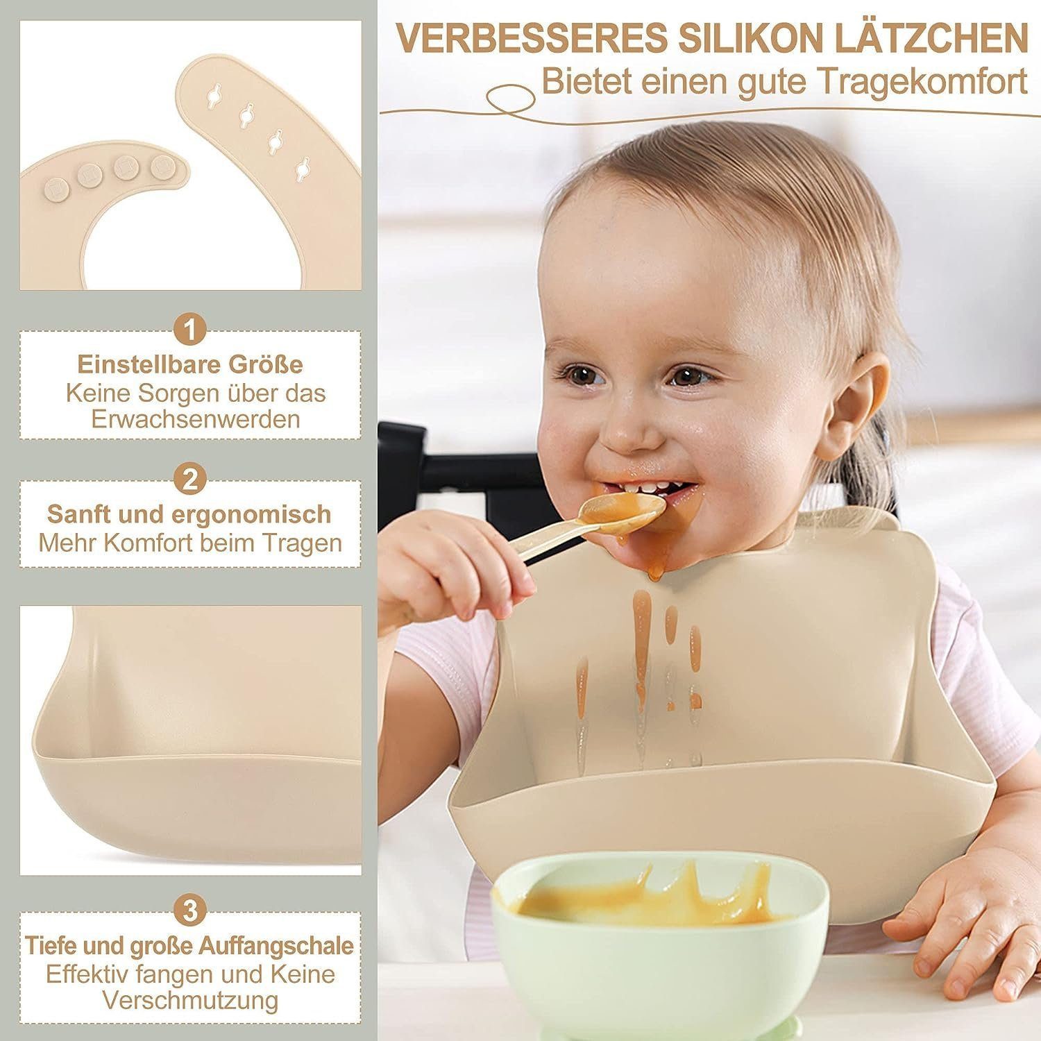 feinlux Kindergeschirr-Set Kindergeschirr-Set (7-tlg), 1 Personen, mit Staubschutzdeckel, Saugnapfboden, stoßfest – Bild 4 von 5