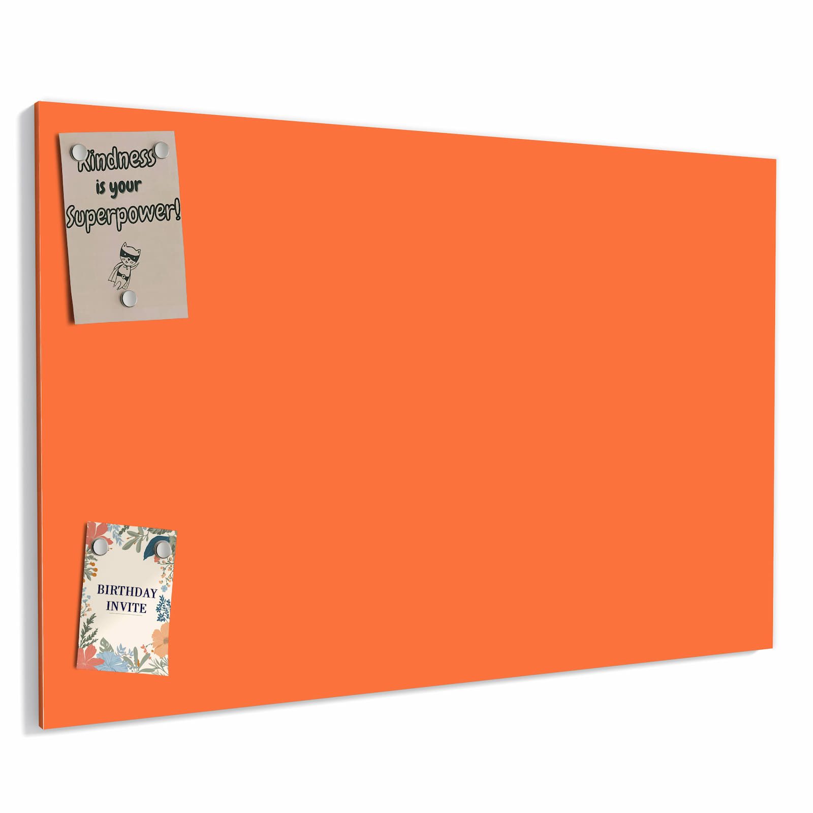 Primedeco Memoboard Metall Dunkeloranger Hintergrund I – beschreibbar & magnetisch, (Inklusive Stift, Magnete und Montagematerial, 1-tlg., 9 verschiedene Größen), Magnetisch und Beschreibbar