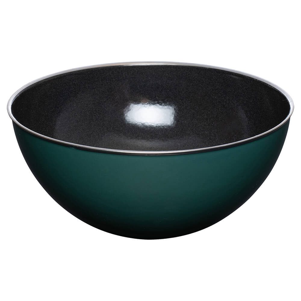 Riess Salatschüssel Riess Obst-Salatschüssel mit Edelstahlrand 26cm TEAL, Emaille