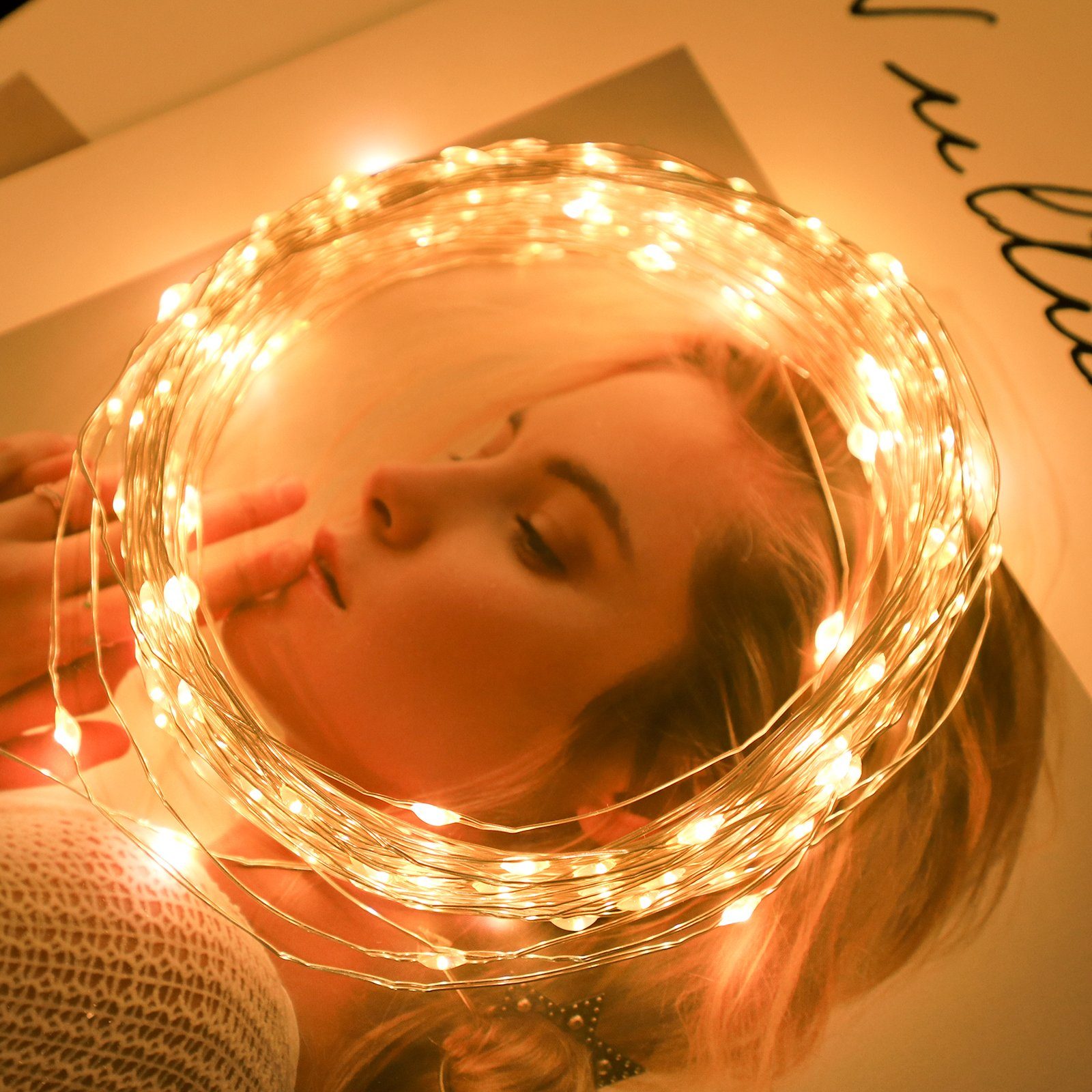 Salcar LED-Lichterkette 10m LED Lichterkette Outdoor Indoor USB Kupferdraht günstig online kaufen