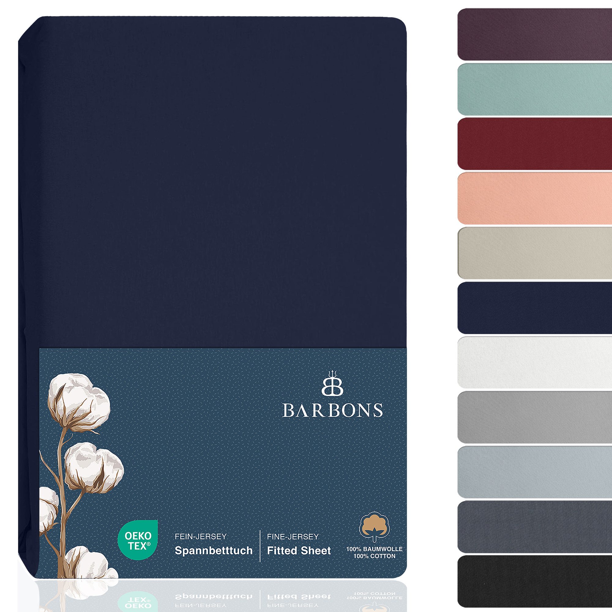 BARBONS Spannbettlaken Jersey Bettlaken, 145 g/m² günstig online kaufen