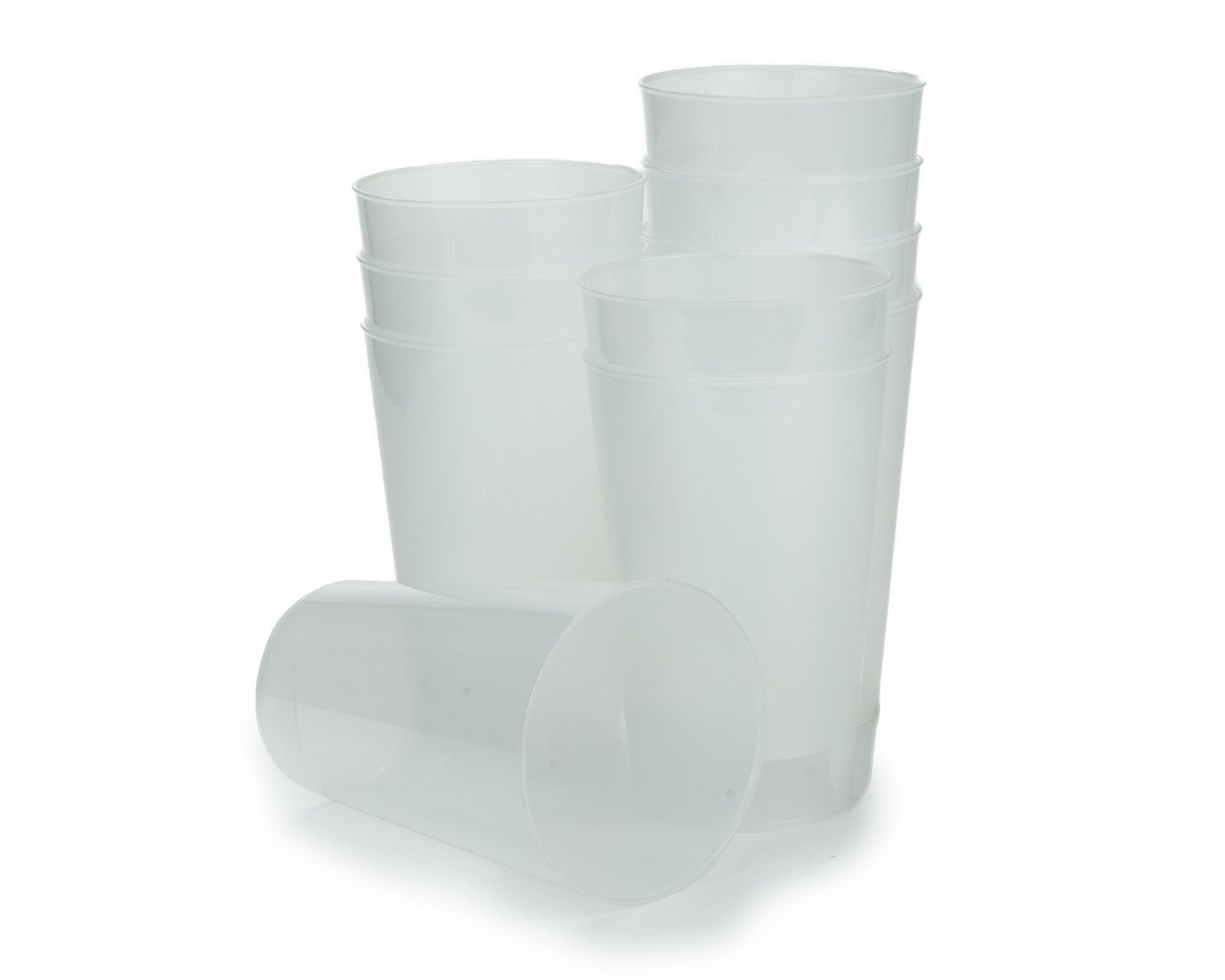 OCTOPUS Becher Mehrwegbecher Plastikbecher Kunststoff, 500ml, bruchsicherem Transparent Plast 25 Stück aus