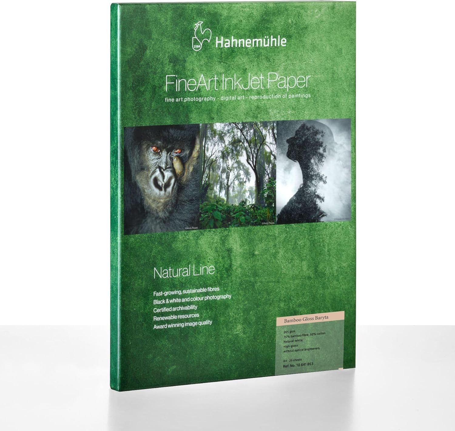 Hahnemühle Fotopapier Bamboo Gloss Baryta A4, 305g/m², 25 Blatt, Natural Line