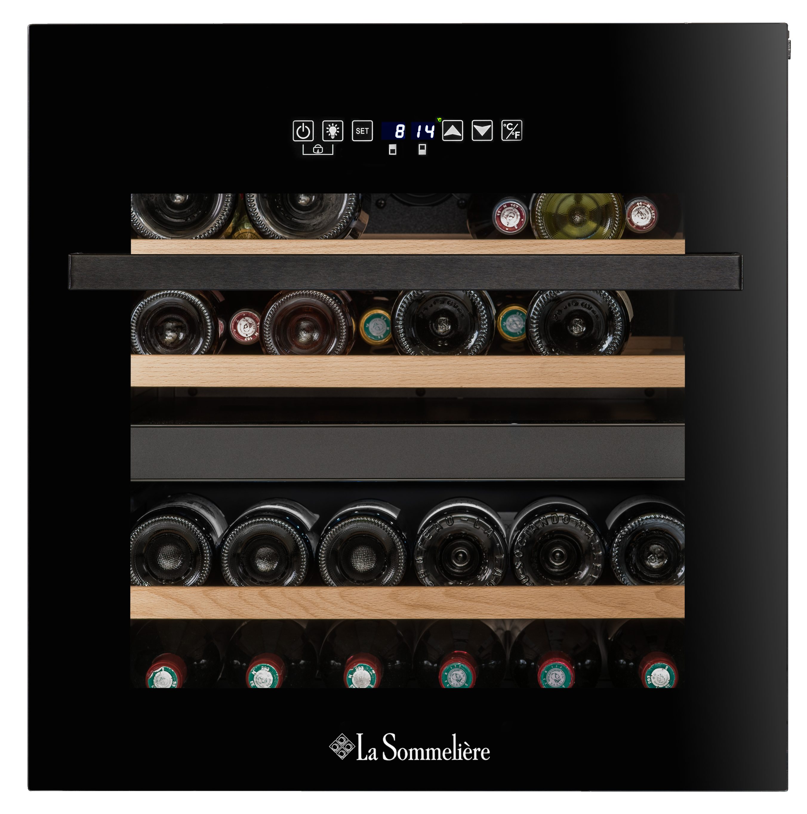 La Sommelière Einbauweintemperierschrank LSBI36BDZ, für 36 Standardflaschen á 0,75l,2 Zonen, Backofennische
