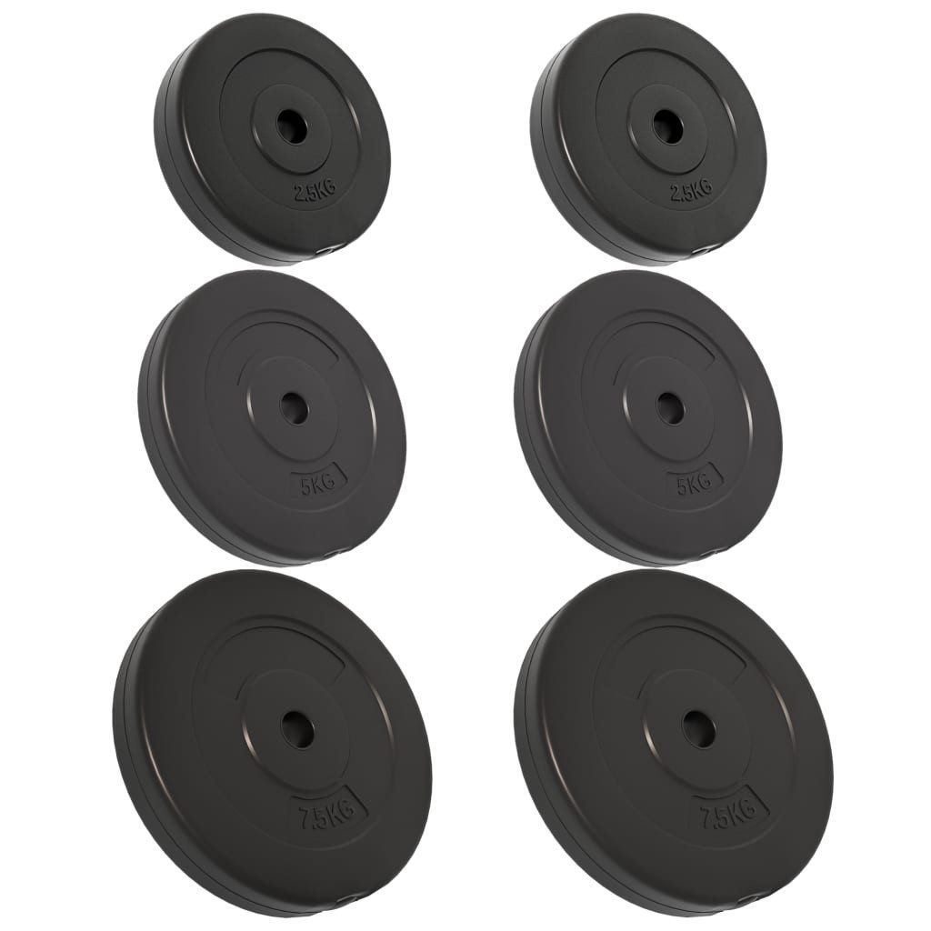 vidaXL Gewichteplatten Hantelscheiben 6 Stk. 30 kg Zement, (1-tlg)
