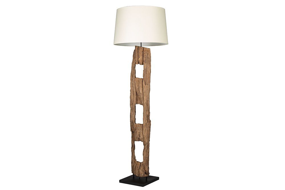 weiß riess-ambiente ohne Lampenschirm weiß, BARRACUDA Industrial Massivholz Stehlampe · mit Design natur, natur Wohnzimmer 177cm · · Leuchtmittel, /