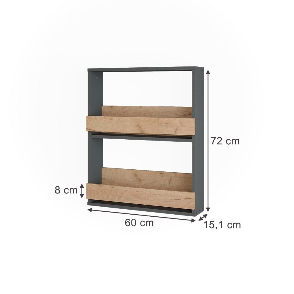 Vicco Weinregal Repose, Goldkraft Eiche/Anthrazit, 60 günstig online kaufen